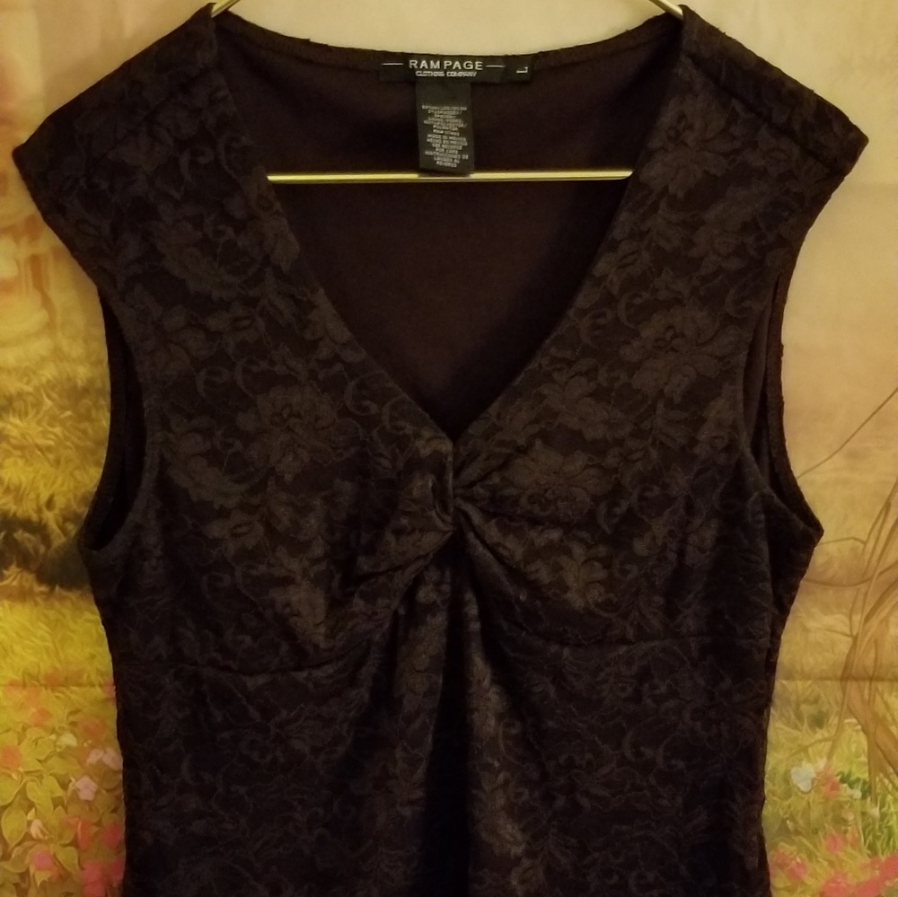 Rampage Lace V Neck Top